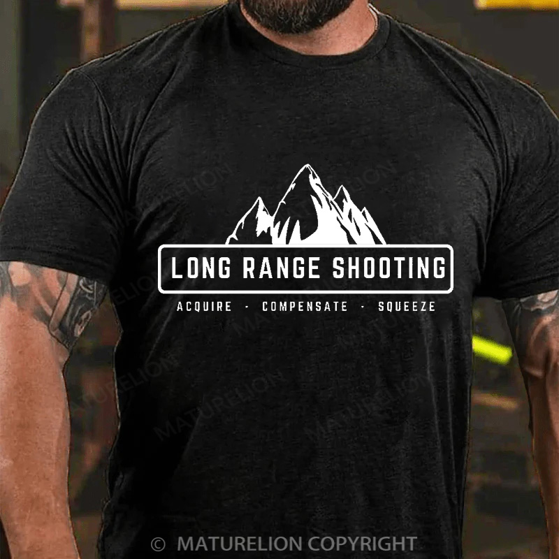 Maturelion Men's T-Shirt Long Range Shooting Cotton T-Shirt