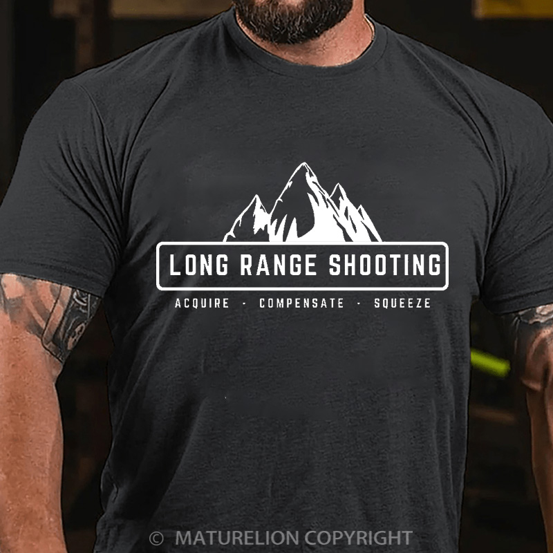 Maturelion Men's T-Shirt Long Range Shooting Cotton T-Shirt