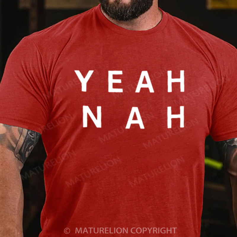 Maturelion Australia T-Shirt Yeah Nah Cotton T-Shirt