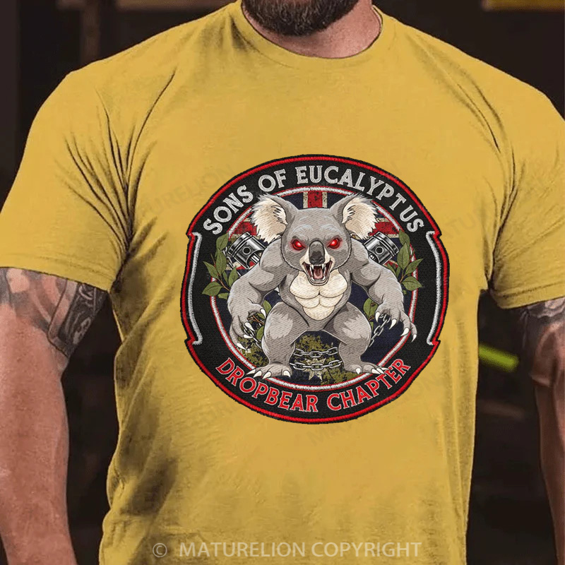 Maturelion Australia T-Shirt Dropbear Funny Graphic  Motorcycle Cotton T-Shirt