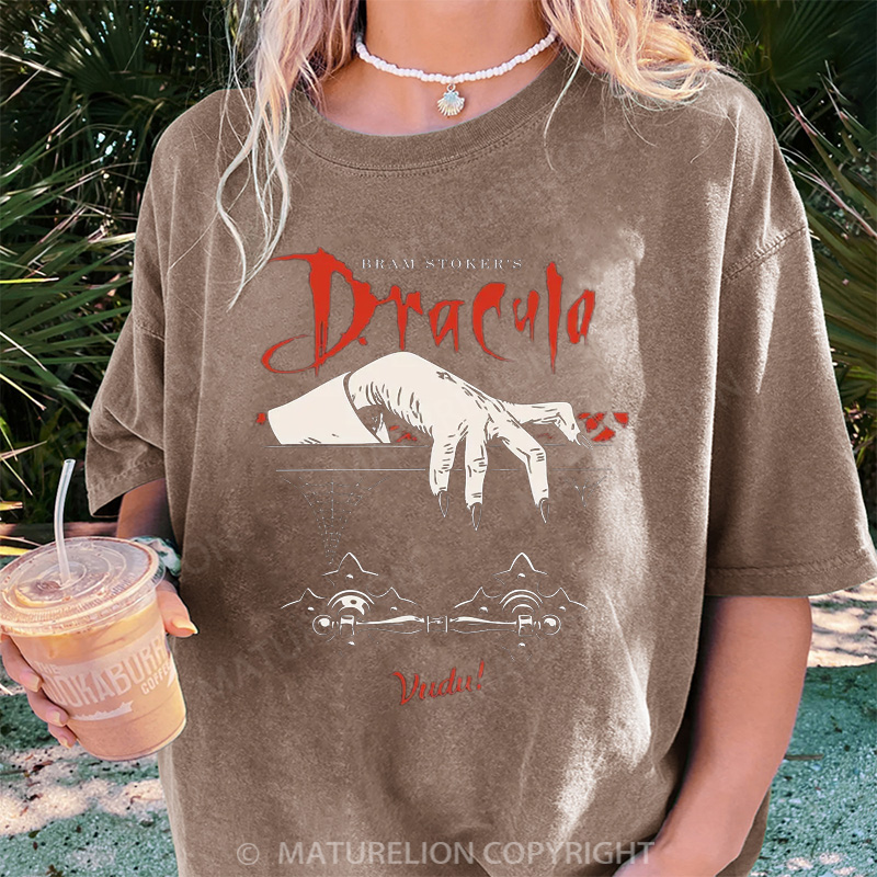 Maturelion Women's T-shirt Gothic Horror Movie DTG Washed T-shirt