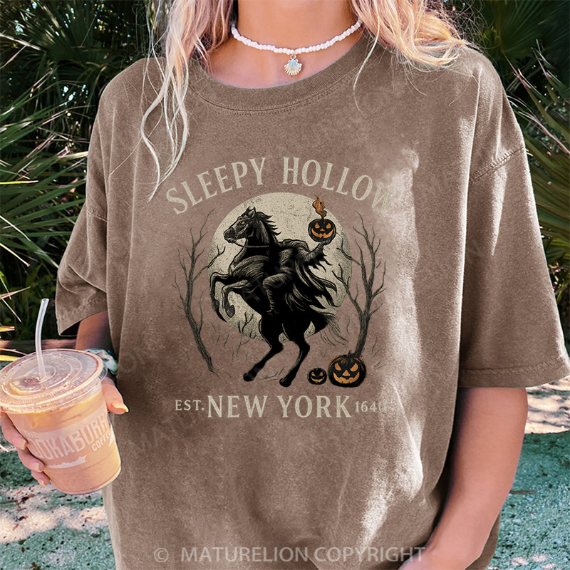 Maturelion Women's T-shirt Sleepy Hollow DTG Washed T-shirt