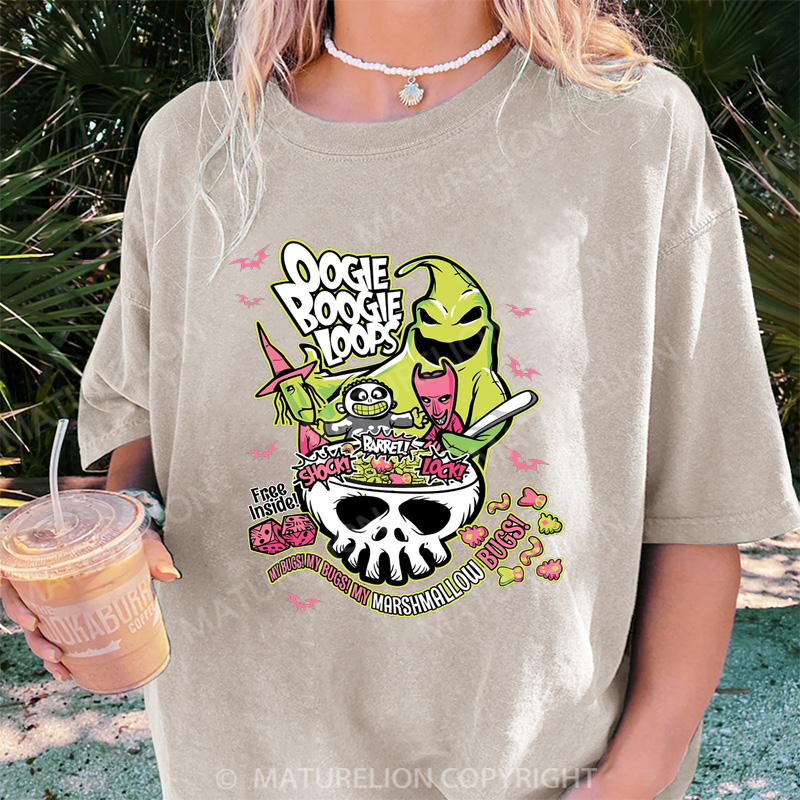 Maturelion Women's T-shirt Oogie Boogie Loops DTG Washed T-shirt