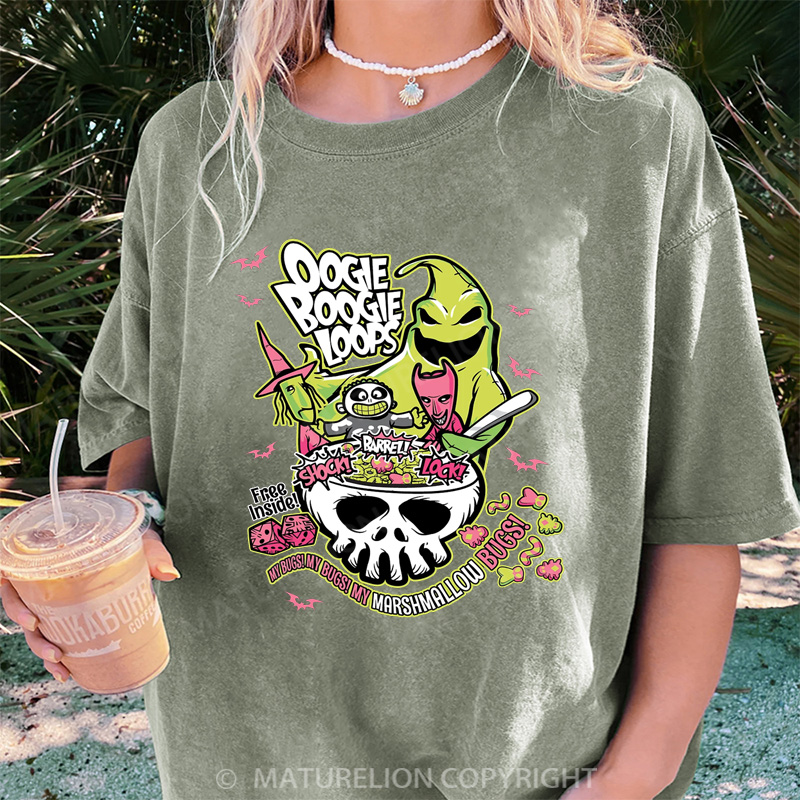 Maturelion Women's T-shirt Oogie Boogie Loops DTG Washed T-shirt