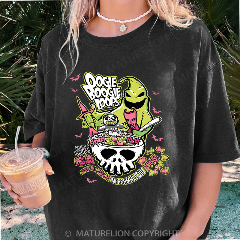 Maturelion Women's T-shirt Oogie Boogie Loops DTG Washed T-shirt