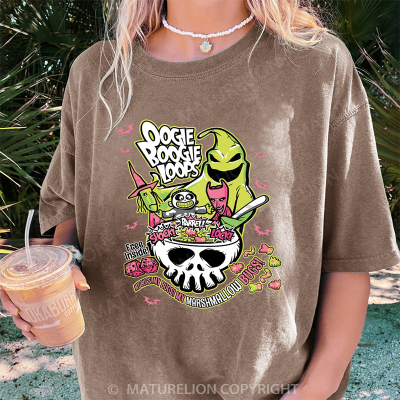 Maturelion Women's T-shirt Oogie Boogie Loops DTG Washed T-shirt