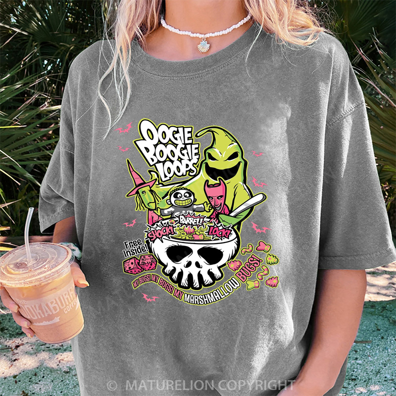 Maturelion Women's T-shirt Oogie Boogie Loops DTG Washed T-shirt