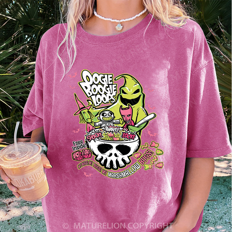 Maturelion Women's T-shirt Oogie Boogie Loops DTG Washed T-shirt
