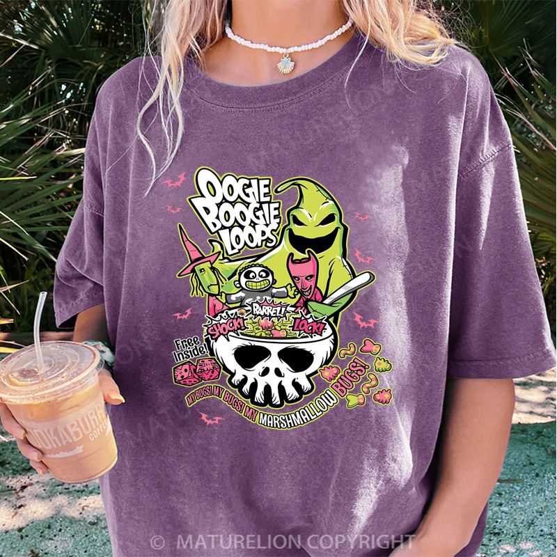 Maturelion Women's T-shirt Oogie Boogie Loops DTG Washed T-shirt