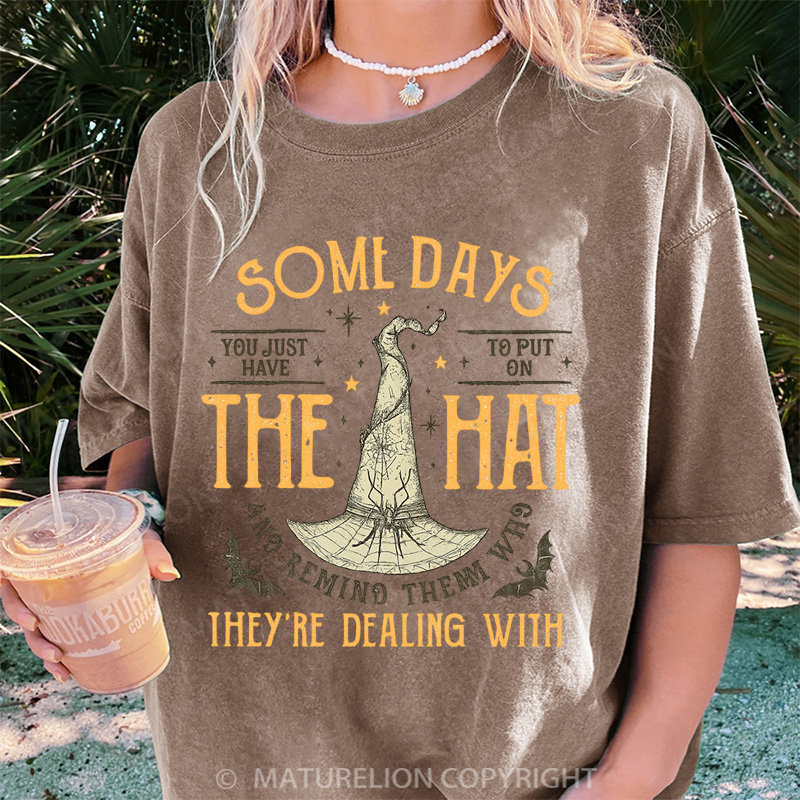 Maturelion Women's T-shirt Funny Witch DTG Washed T-shirt