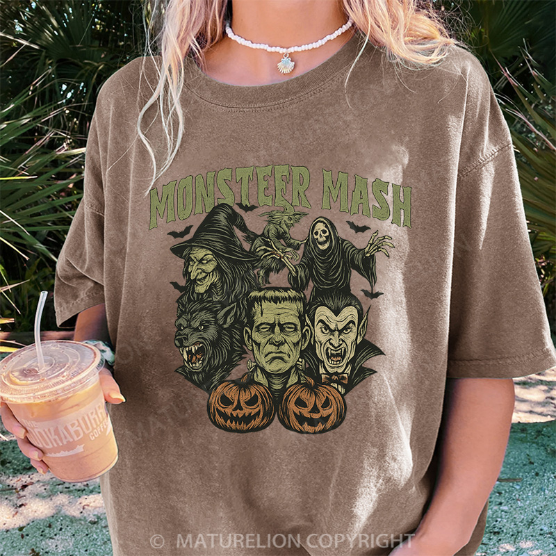 Maturelion Women's T-shirt Monster Mash DTG Washed T-shirt