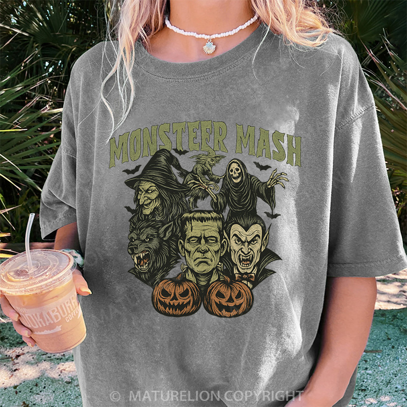 Maturelion Women's T-shirt Monster Mash DTG Washed T-shirt