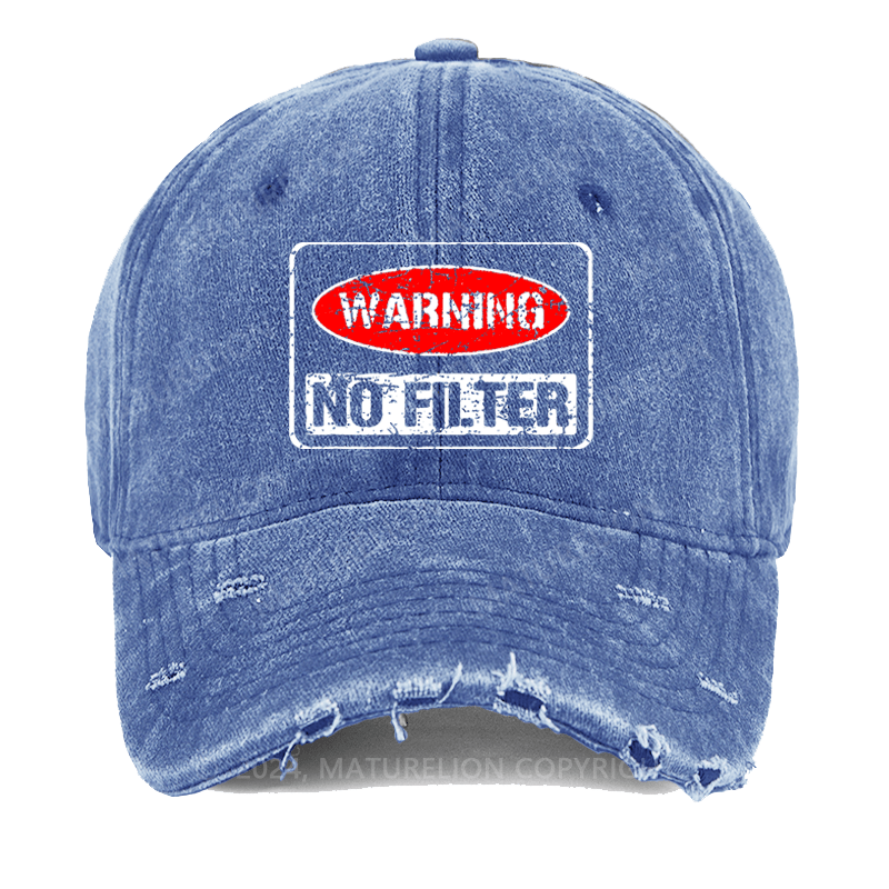 Maturelion Warning No Filter Washed Vintage Cap-Maturelion