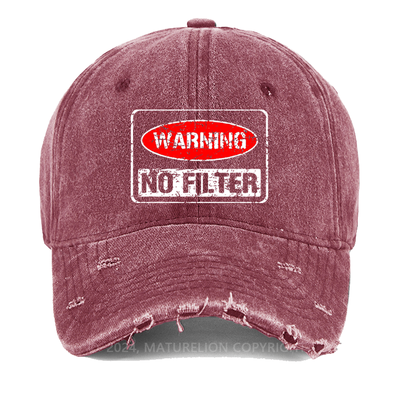 Maturelion Warning No Filter Washed Vintage Cap-Maturelion