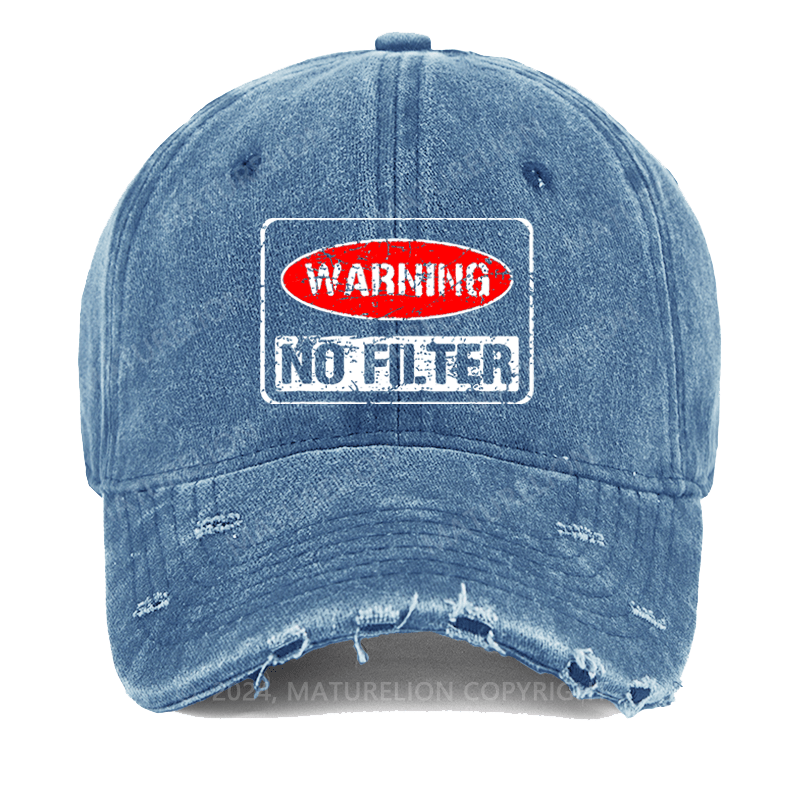 Maturelion Warning No Filter Washed Vintage Cap-Maturelion