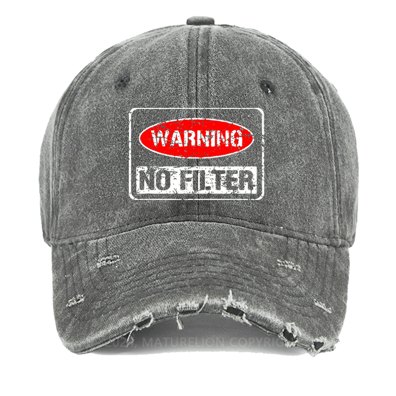 Maturelion Warning No Filter Washed Vintage Cap-Maturelion