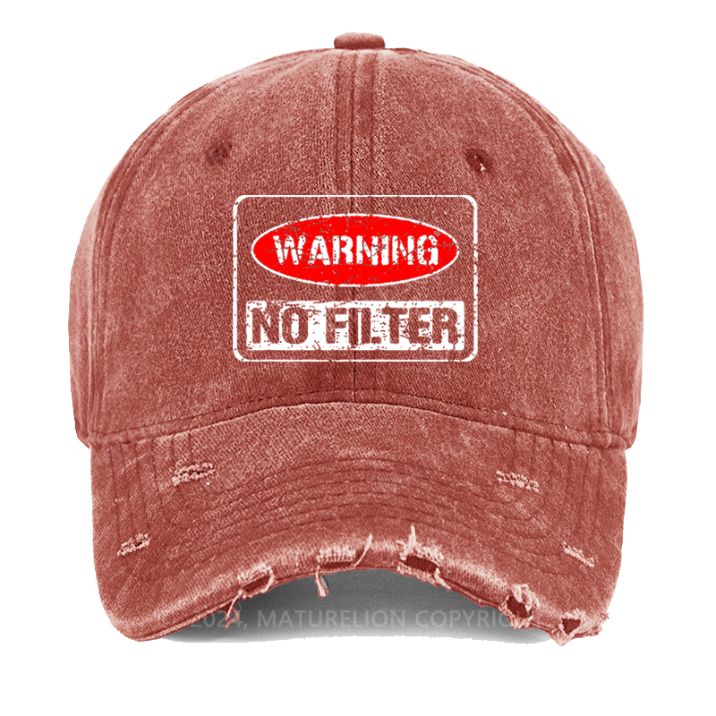 Maturelion Warning No Filter Washed Vintage Cap-Maturelion