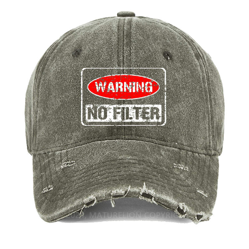 Maturelion Warning No Filter Washed Vintage Cap-Maturelion