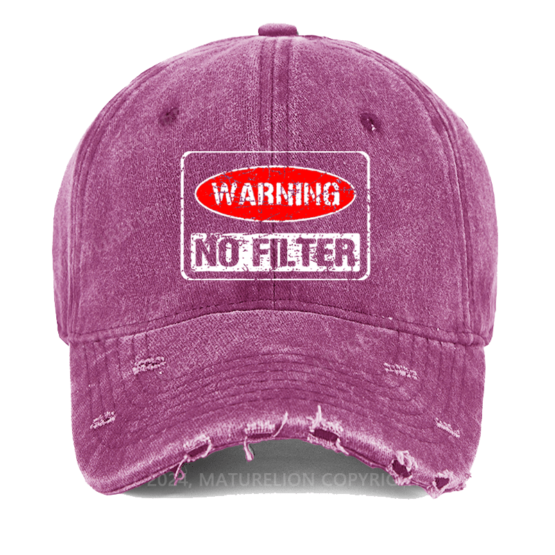 Maturelion Warning No Filter Washed Vintage Cap-Maturelion