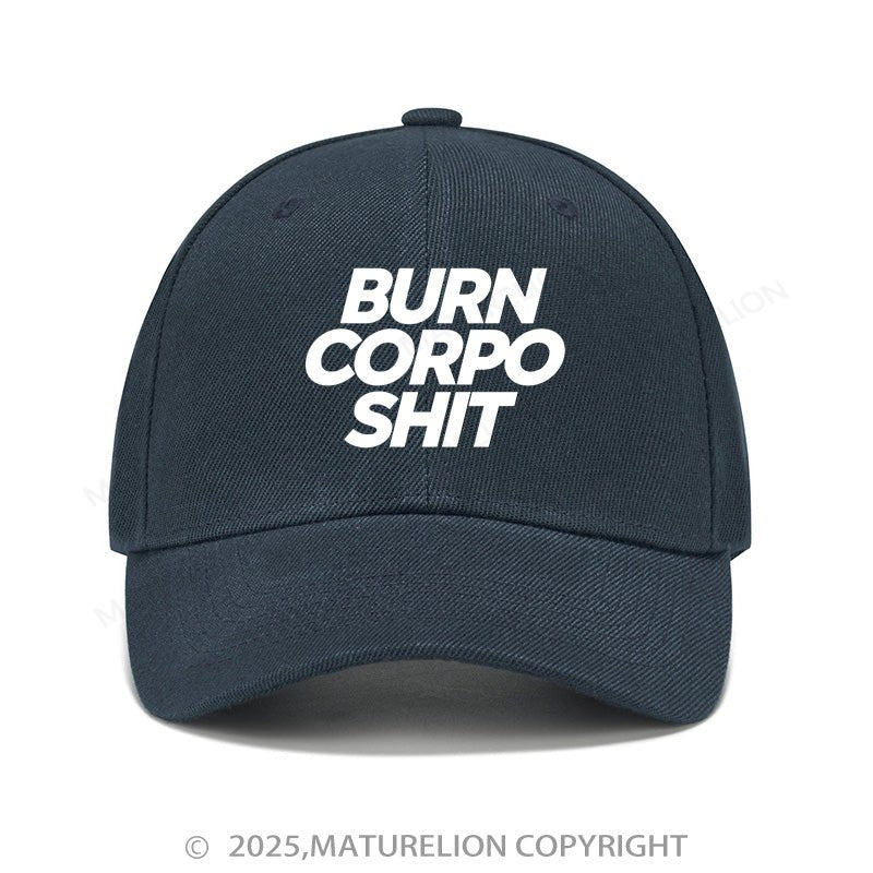 Funny Mens Tees Maturelion Baseball Cap Burn Corpo Shit Cap (Free Customization)
