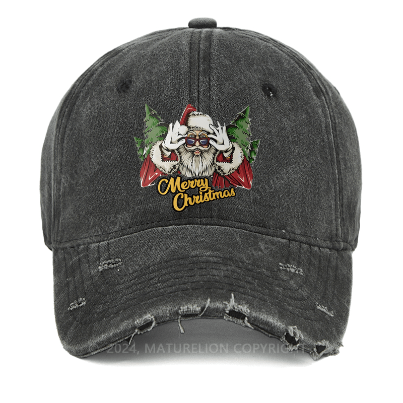 Maturelion Christmas Cap Merry Christmas Washed Vintage Cap