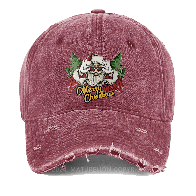 Maturelion Christmas Cap Merry Christmas Washed Vintage Cap