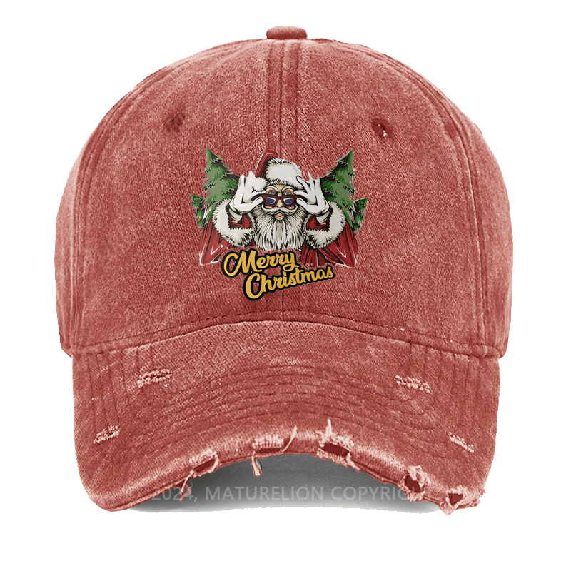 Maturelion Christmas Cap Merry Christmas Washed Vintage Cap