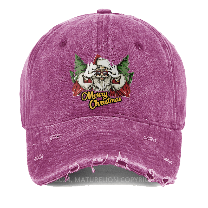 Maturelion Christmas Cap Merry Christmas Washed Vintage Cap