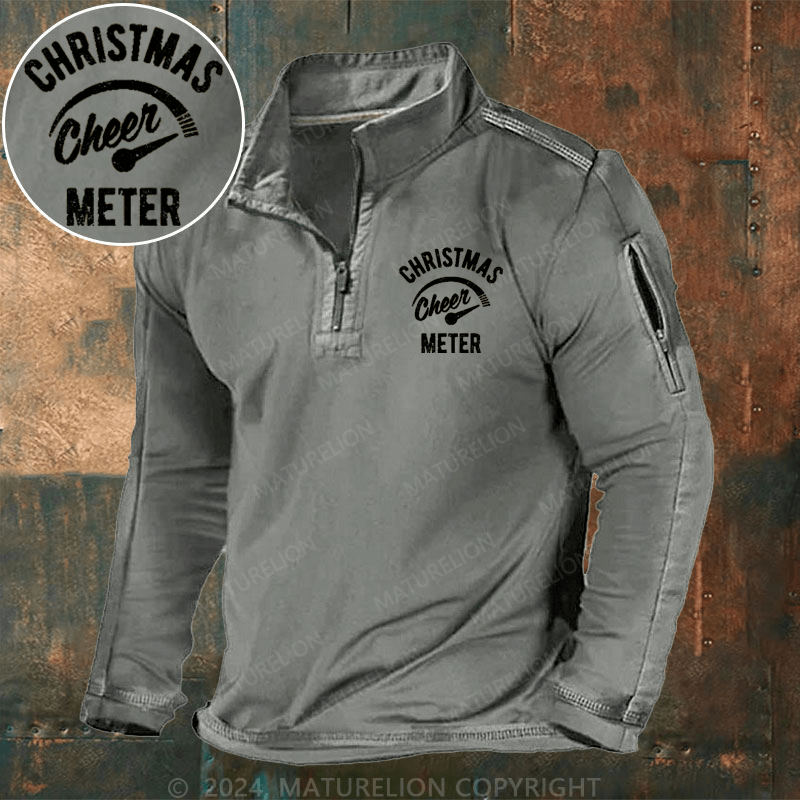 Maturelion Christmas Henley Shirt Cheer Meter Henley Shirt