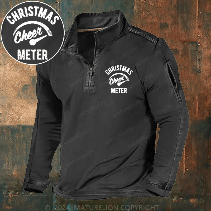 Maturelion Christmas Henley Shirt Cheer Meter Henley Shirt