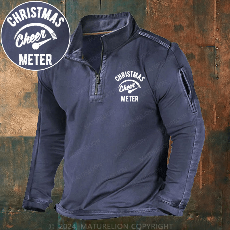 Maturelion Christmas Henley Shirt Cheer Meter Henley Shirt