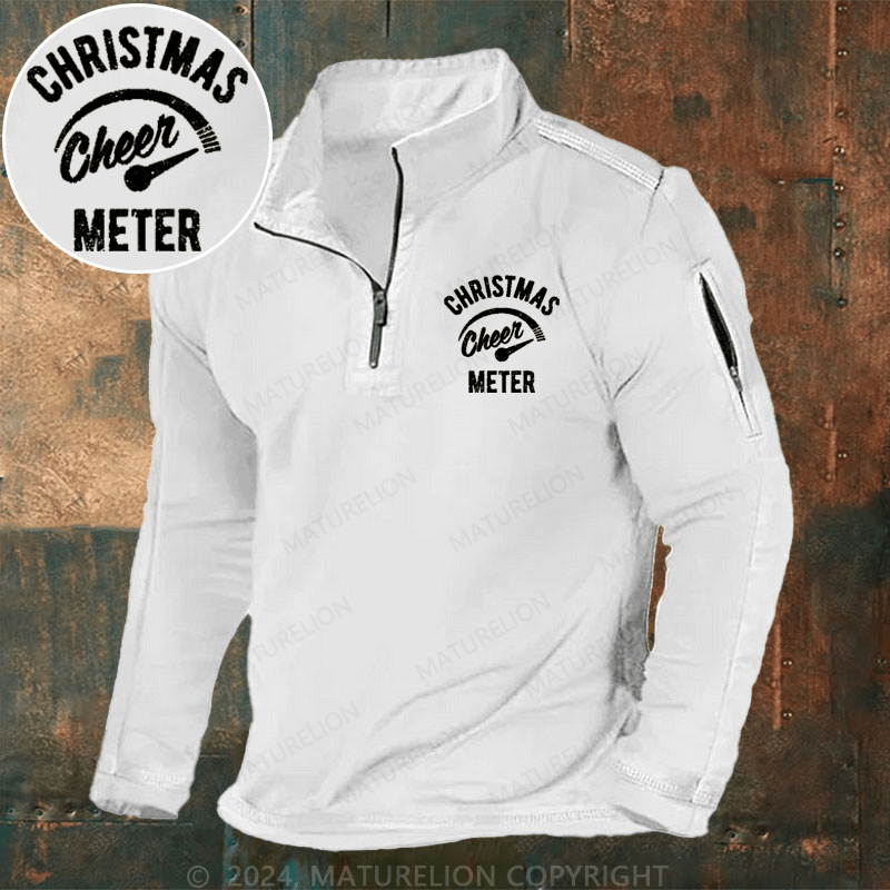 Maturelion Christmas Henley Shirt Cheer Meter Henley Shirt
