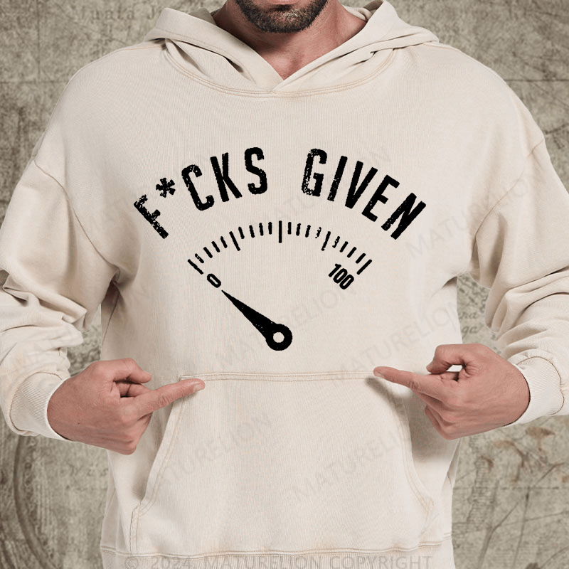 Maturelion F*cks Given Vintage Washed Custom Hoodie