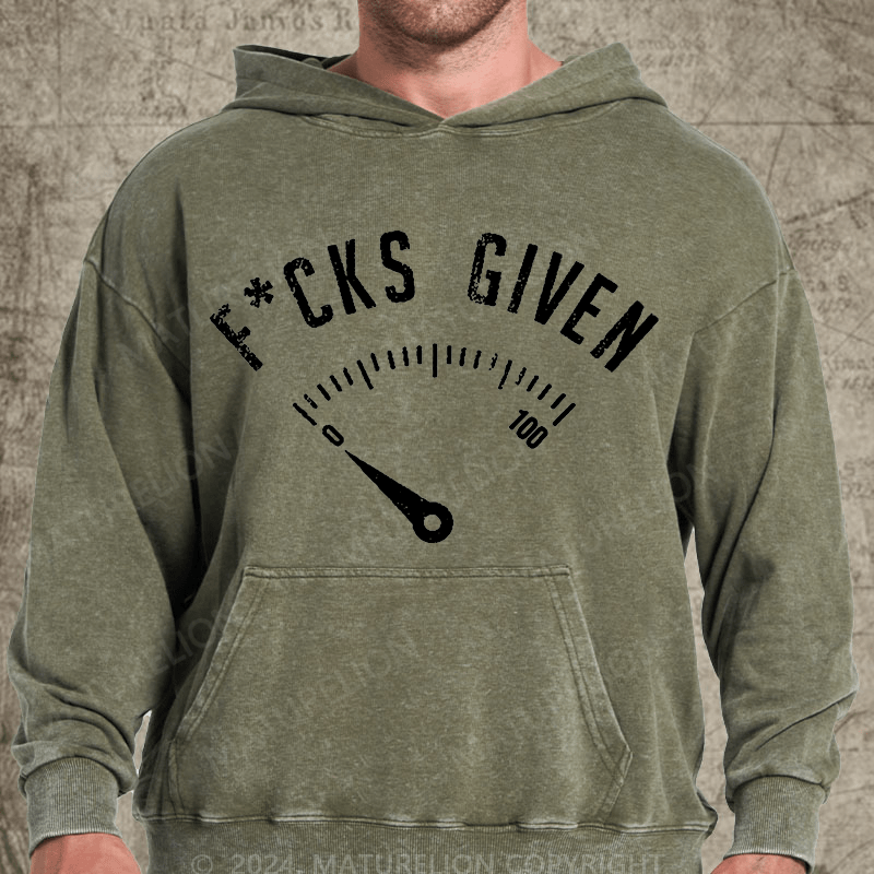 Maturelion F*cks Given Vintage Washed Custom Hoodie