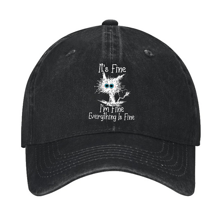 Maturelion It's Fine I'm Fine Everything Is Fine Print Cap -Maturelion
