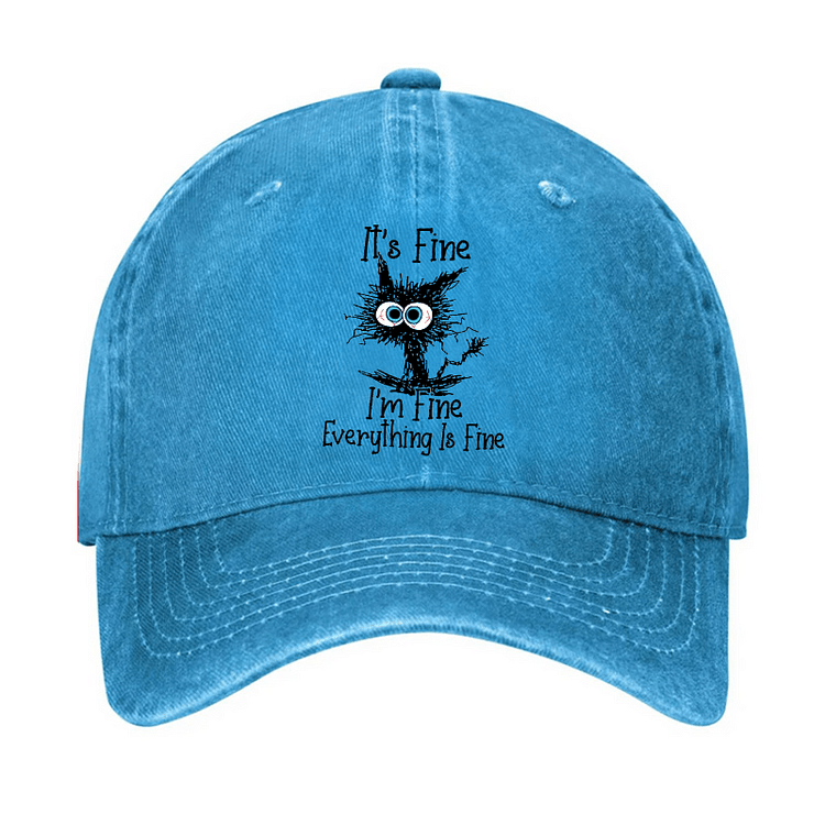 Maturelion It's Fine I'm Fine Everything Is Fine Print Cap -Maturelion