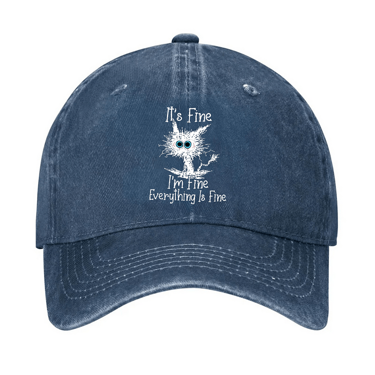 Maturelion It's Fine I'm Fine Everything Is Fine Print Cap -Maturelion