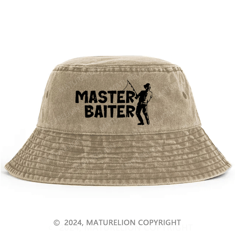 Maturelion Master Baiter Fishing Funny Bucket Hat