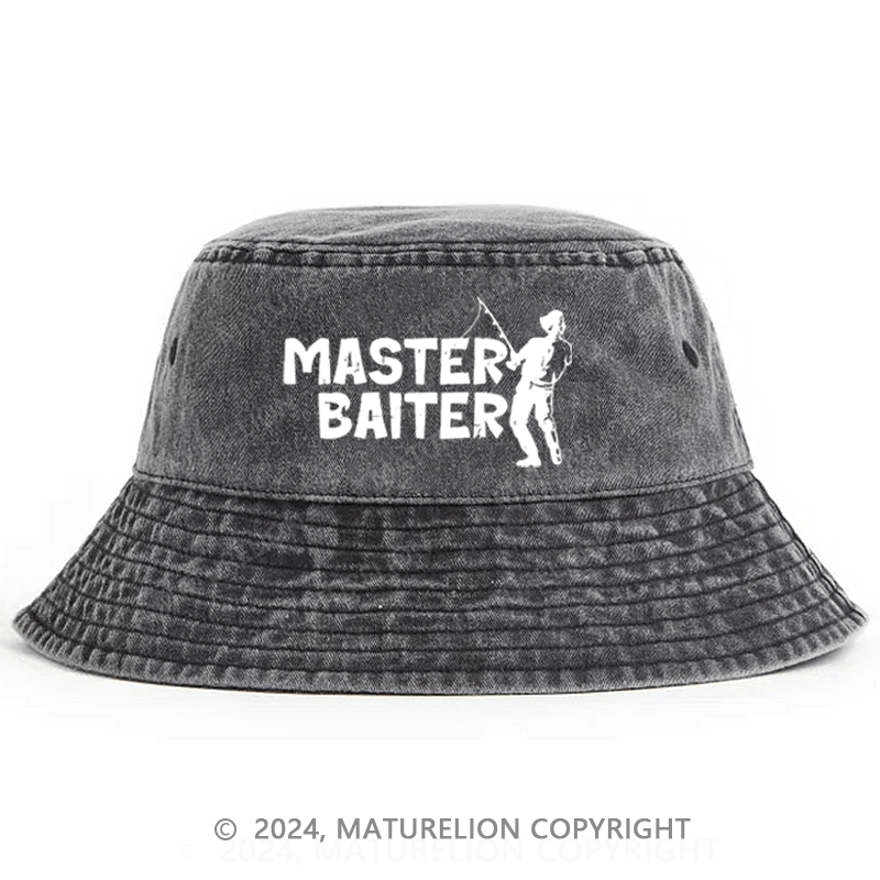 Maturelion Master Baiter Fishing Funny Bucket Hat