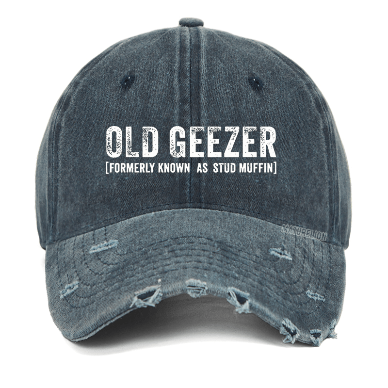 Maturelion Old Geezer Formerly Known As Stud Muffin Washed Vintage Cap-Maturelion