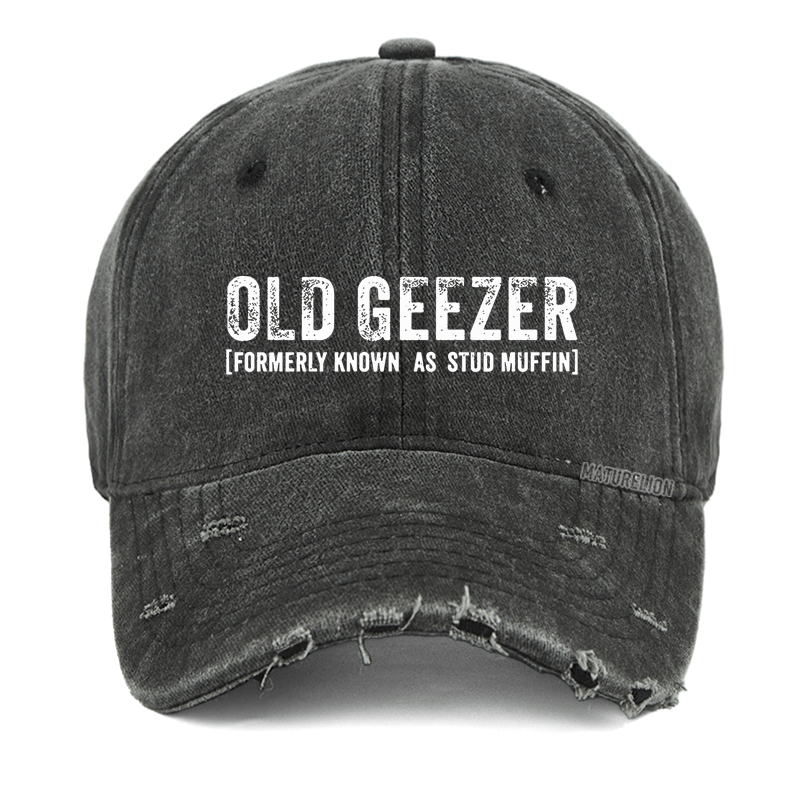 Maturelion Old Geezer Formerly Known As Stud Muffin Washed Vintage Cap-Maturelion