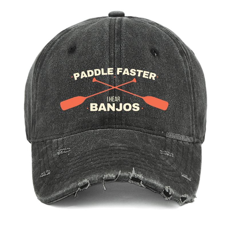Maturelion Paddle Faster I Hear Banjos Washed Vintage Cap-Maturelion