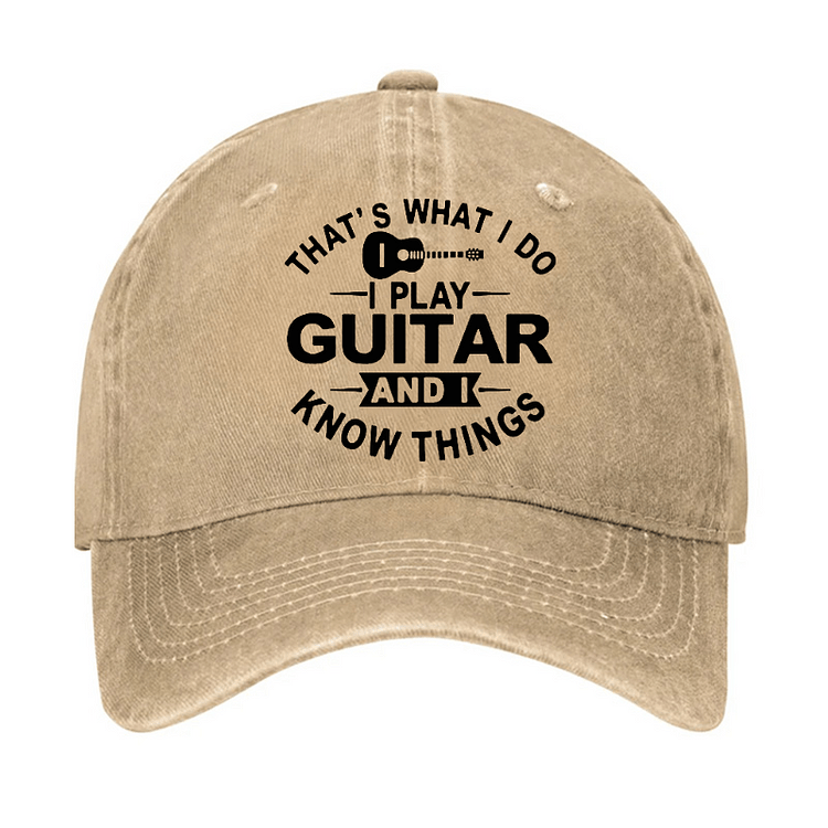 Maturelion That's What I Do I Play Guitar And I Know Things Cap (Free Customization)-Maturelion