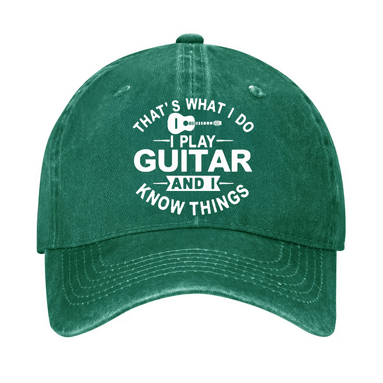 Maturelion That's What I Do I Play Guitar And I Know Things Cap (Free Customization)-Maturelion