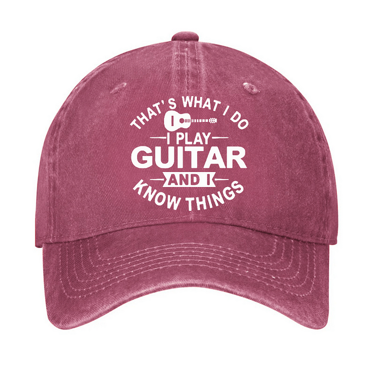 Maturelion That's What I Do I Play Guitar And I Know Things Cap (Free Customization)-Maturelion