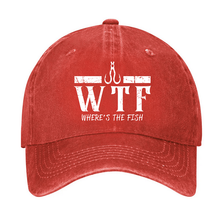 Maturelion WTF Where is the Fish Funny Fishing Quote Cap-Maturelion