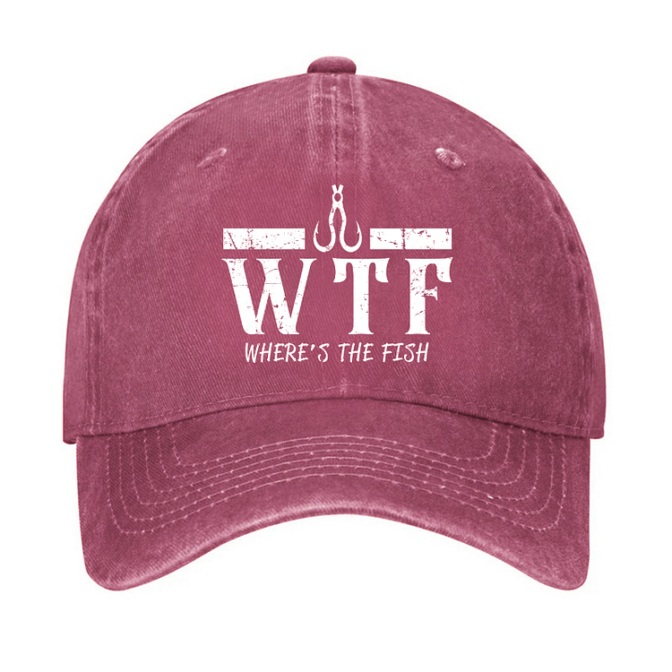 Maturelion WTF Where is the Fish Funny Fishing Quote Cap-Maturelion