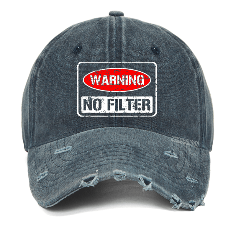 Maturelion Warning No Filter Washed Vintage Cap-Maturelion