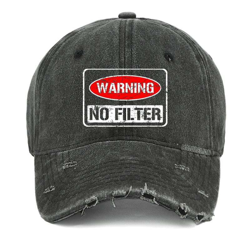 Maturelion Warning No Filter Washed Vintage Cap-Maturelion