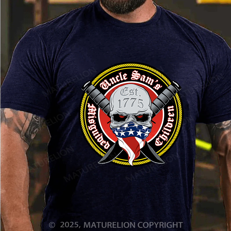 Maturelion Men's T-Shirt Uncle Sam's Misguided Children Cotton T-shirt